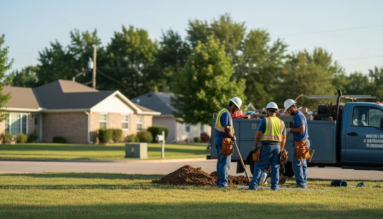Residential water line and bathroom plumbing service in London, AR